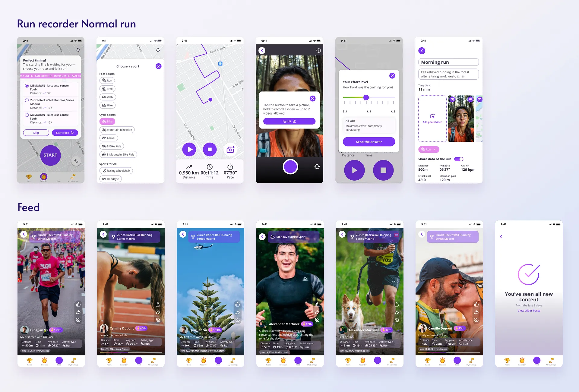 OuiRace mobile app, in-race tracking